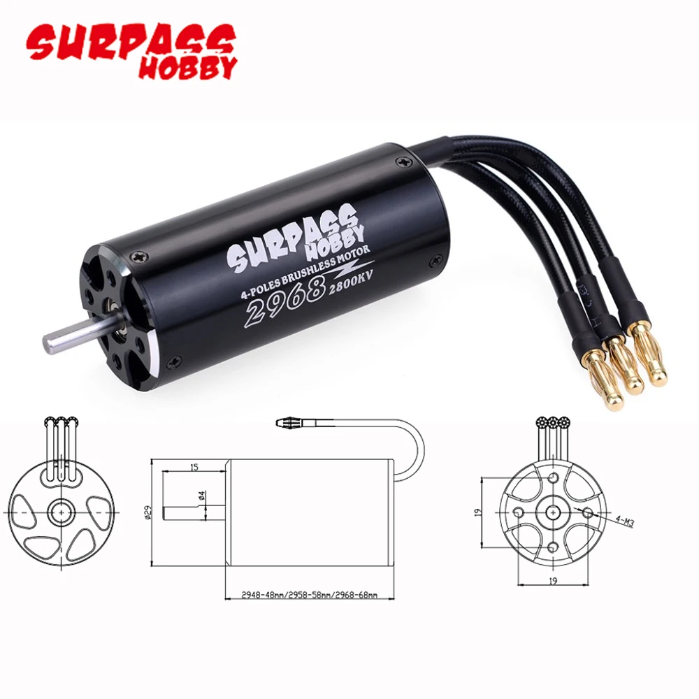 водонепроницаемая 2968 2800kv мотор surp