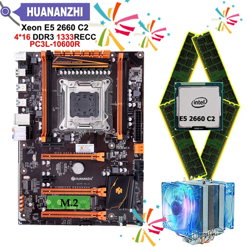 Материнская плата HUANANZHI Deluxe X79 с разъемом M.2 Wi Fi высокоскоростной NVME SSD слот ЦП Xeon E5