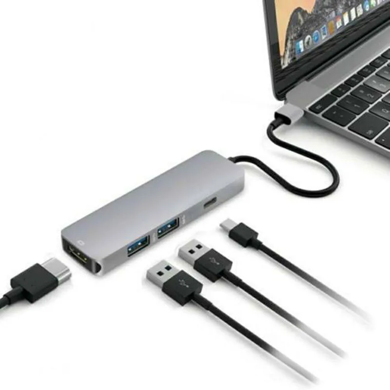Basix USB C концентратор к HDMI-совместимый адаптер Thunderbolt 3 для MacBook Samsung Galaxy S9 Huawei P20 Mate 20