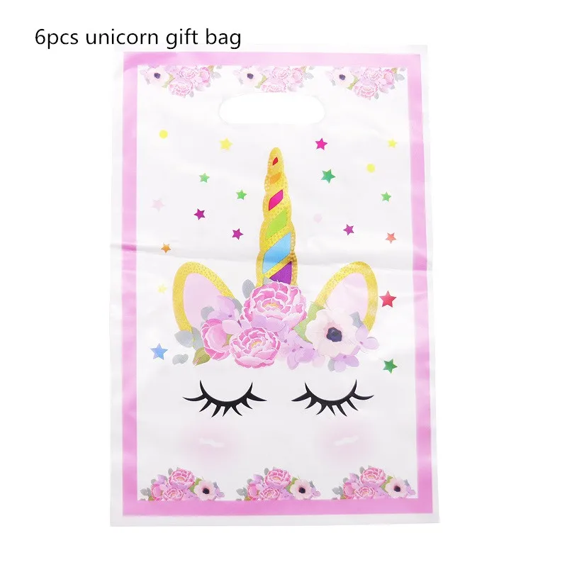 Gift Bags Вечерние ободки с единорогом для девочек, ободок для волос с русалочкой, лента с единорогом, бант для волос, аксессуары для дня рождения, Детские вечерние украшения - Цвет: Gift Bags