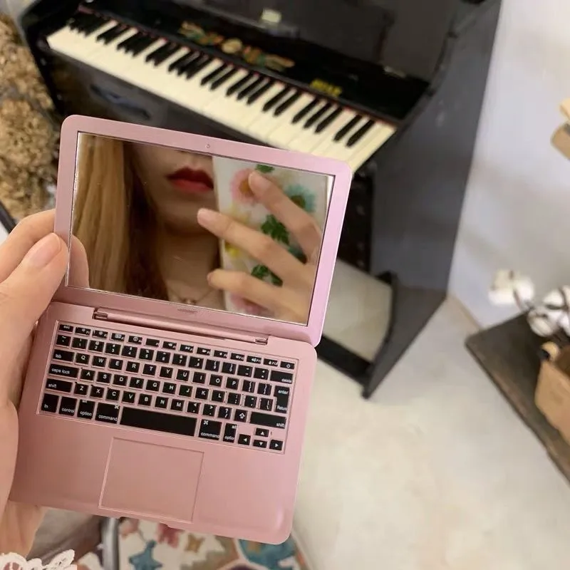 High Quality Decorative Mirror Creative Portable Ladies Fun Computer Notebook Folding Makeup Bathroom Personalized Gifts | Дом и сад