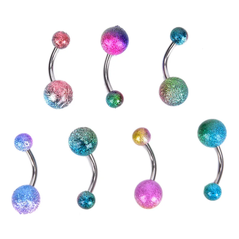 

Fashion 7/10/20PCS Colorful Stainless Steel Belly Button Rings Navel Piercing Ear Piercing Earring Belly Piercings Body Jewelry