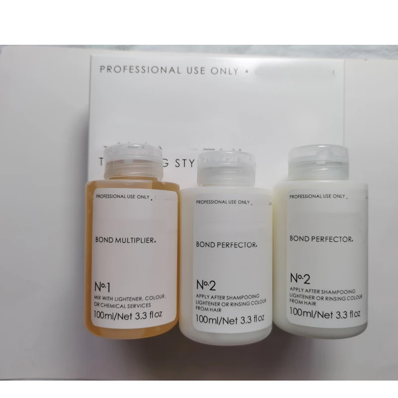 

3Pcs Set Hair Perfector Professional USE Only Traveling Stylist Kit NO.1 Bond Multiplier + NO.2 Bond Perfector + NO 2 100ml