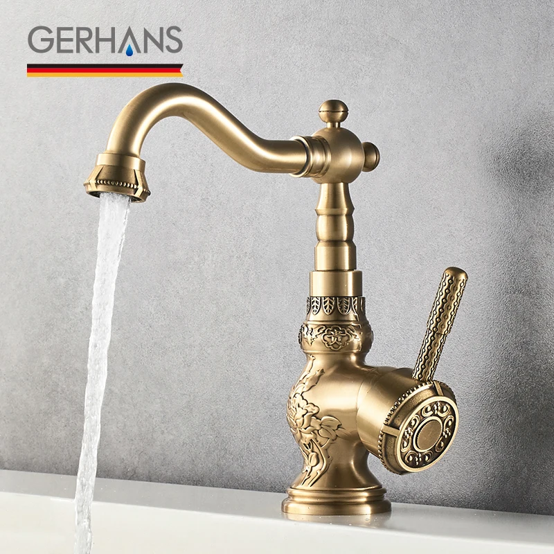 GERHANS Faucet K11018 Смеситель для умывальника с гайкой Цвет: Античная бронза|Смесители