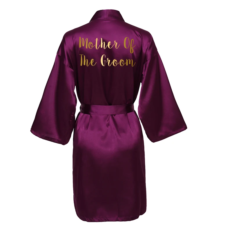 plum mother groom Owiter сливовый Шелковый Атласный Женский халат для невесты, свадебное платье для невесты, халат для сна, сексуальное платье размера плюс, Пижама - Цвет: plum mother groom