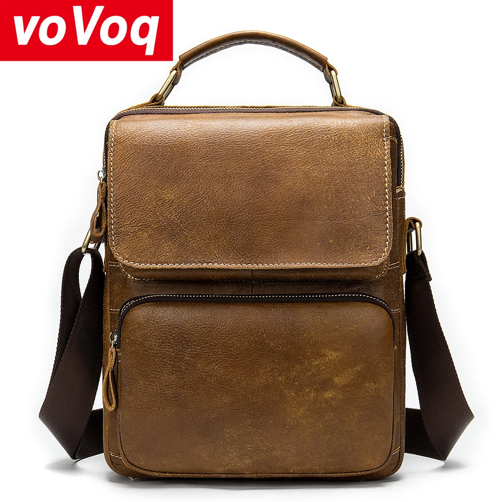 2020 Новая повседневная мужская деловая сумка через плечо из спилка коровьей кожи