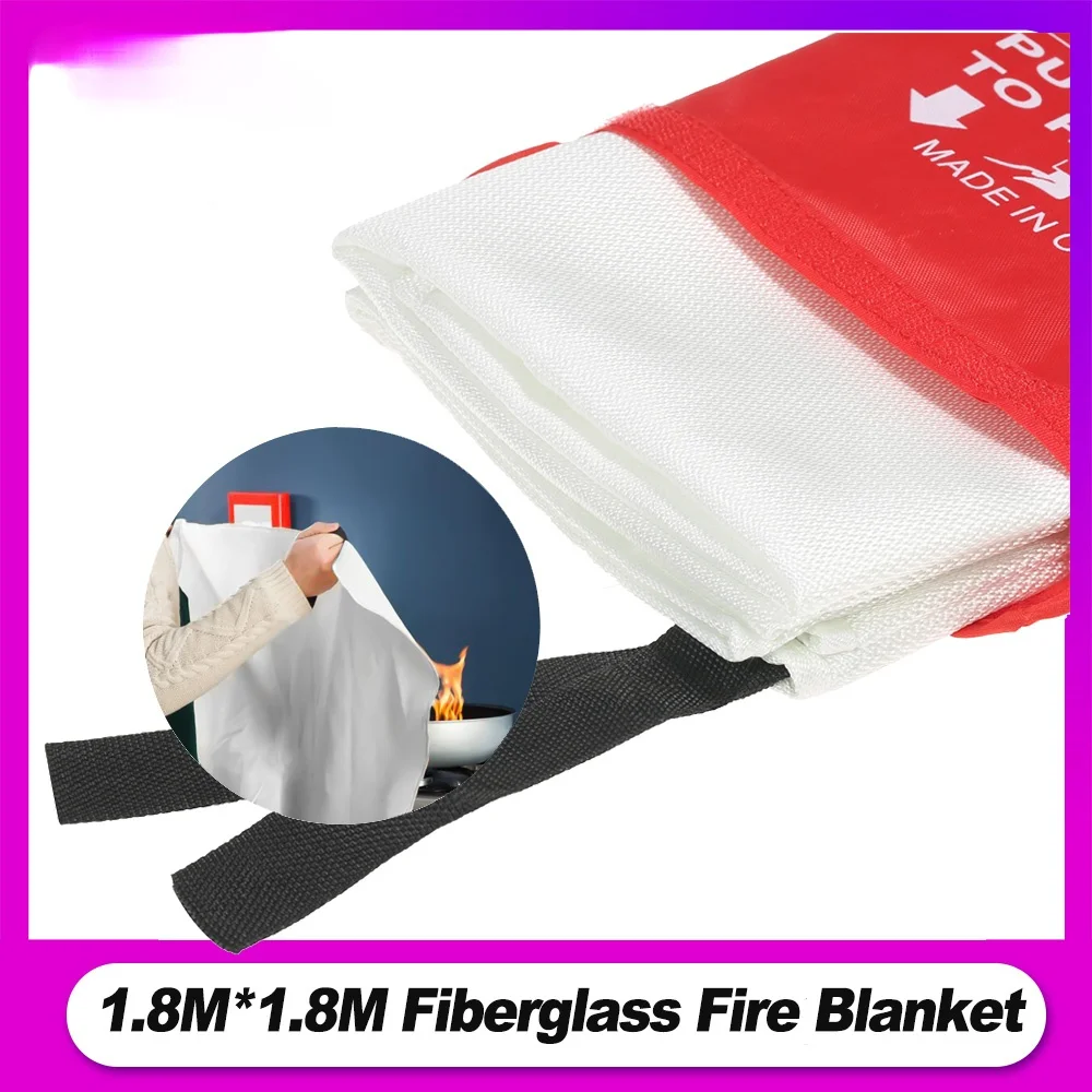 

1.8M x 1.8M Fire Blanket Fiberglass Fire Flame Retardant Emergency Survival Fire Shelter Safety Cover Fire Emergency Blanket