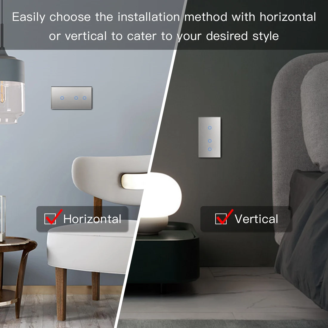 Bseed 3Gang 1way светодиодный сенсорный выключатель 2Gang настенный светильник