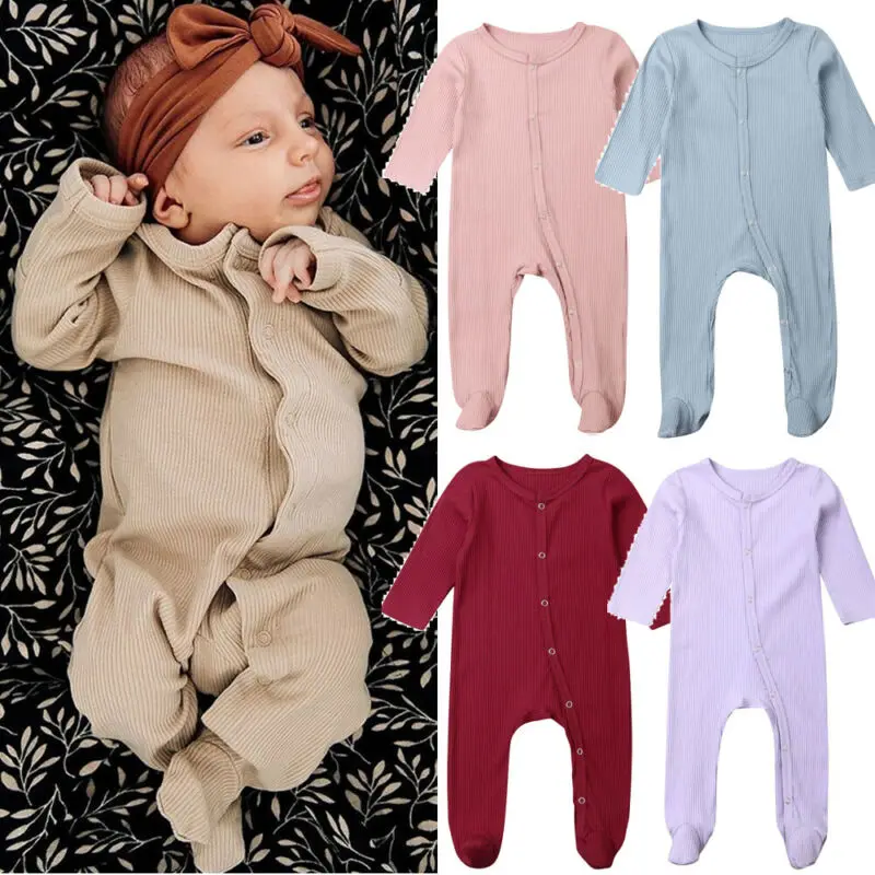 New 5Colors Infant Baby Boy Girl Autumn Clothes Footies Jumpsuit Outfits | Детская одежда и обувь
