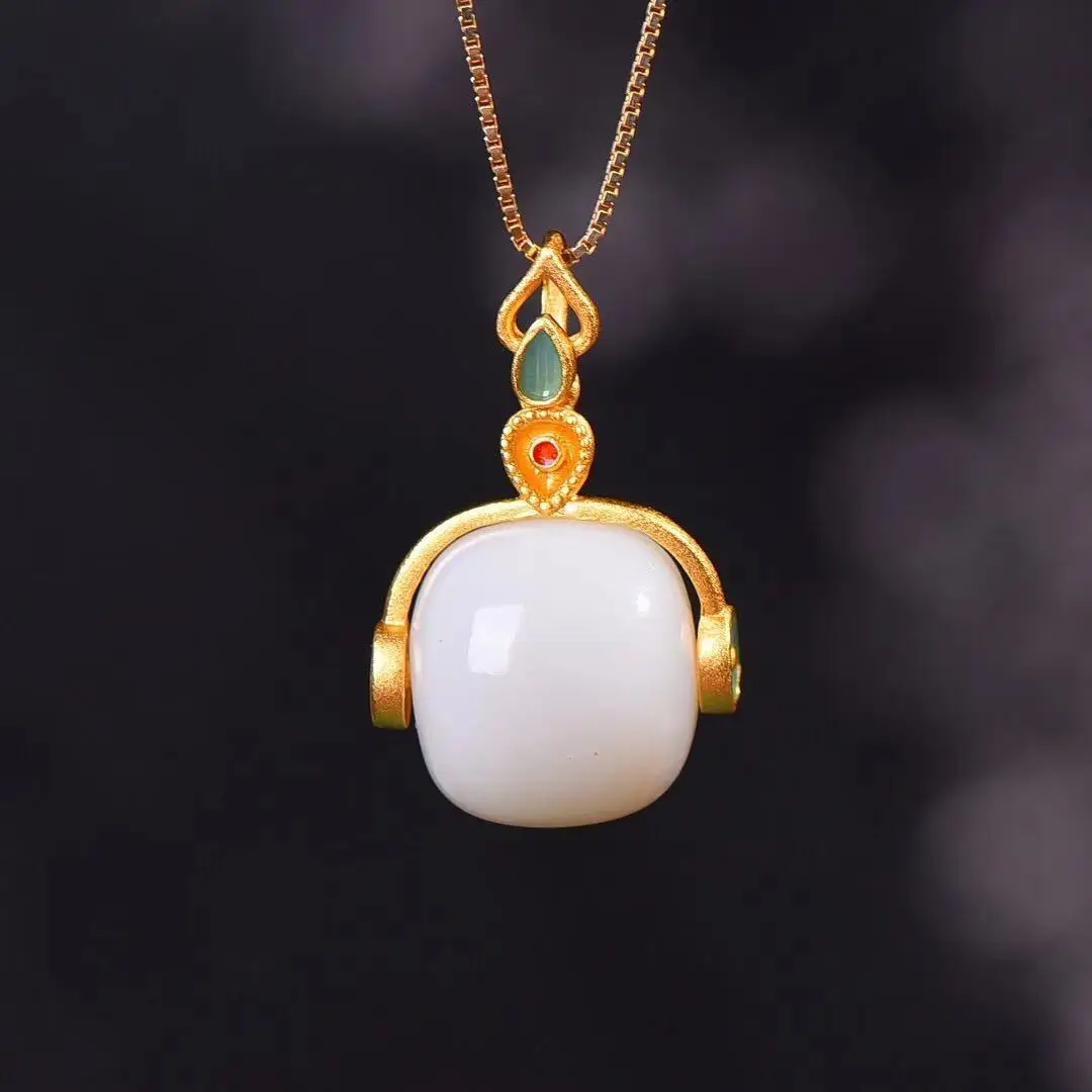 

Ожерелье с кулоном из натурального серебра 925 пробы с инкрустированным нефритом