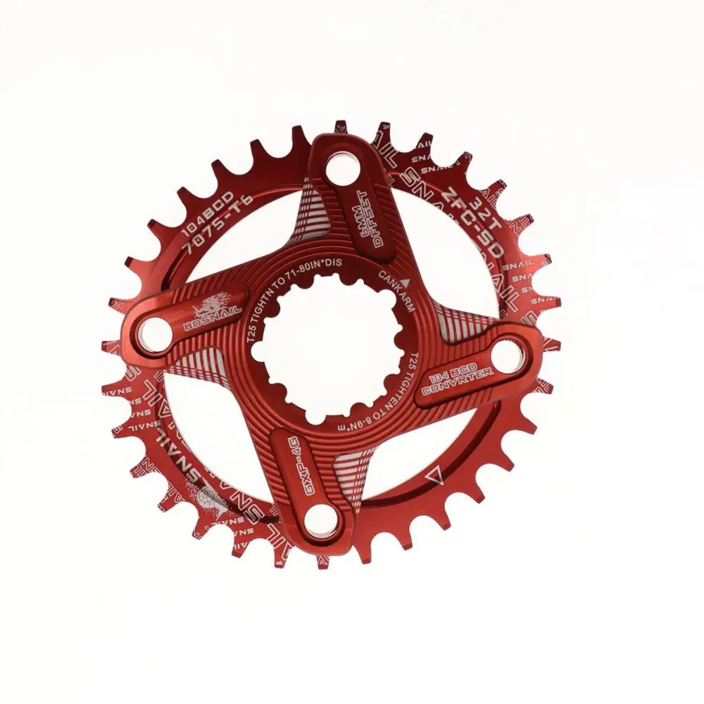 32T red Улитка овальная Звездочка 6 мм офсетная XX1 Eagle X01 GX X1 X0 X9 для sram gxp DM 30T 32T 34T 36 38 MTB дорожный велосипед с прямым креплением - Цвет: 32T red
