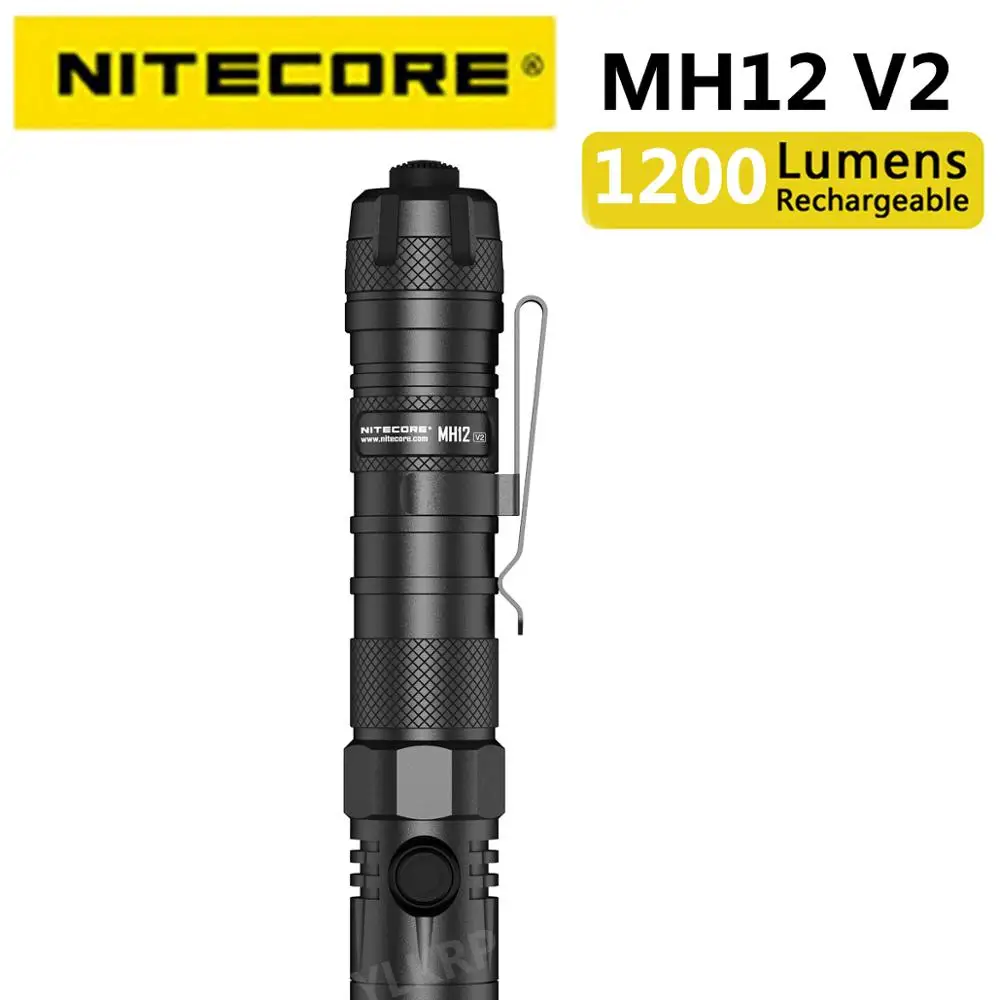 Новый NITECORE MH12v2 тактический фонарик 1200LM CREE XP L2 V6 светодиодный USB C Перезаряжаемые