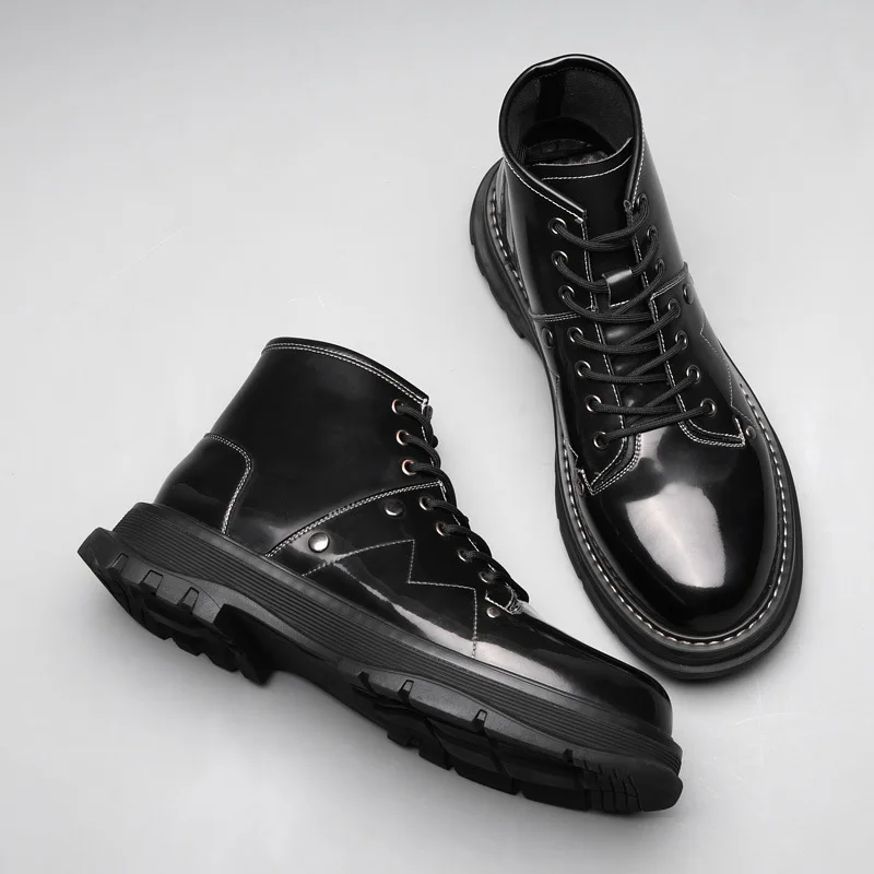 Высококачественные винтажные мотоциклетные ботинки Мужские кожаные Сезон осень