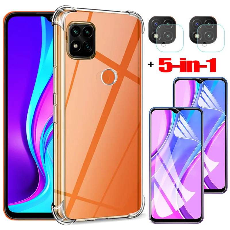 5-в-1 чехол для телефона + Гидрогелевая пленка redmi 9c nfc силиконовый чехлы note9s xiomi 9a case