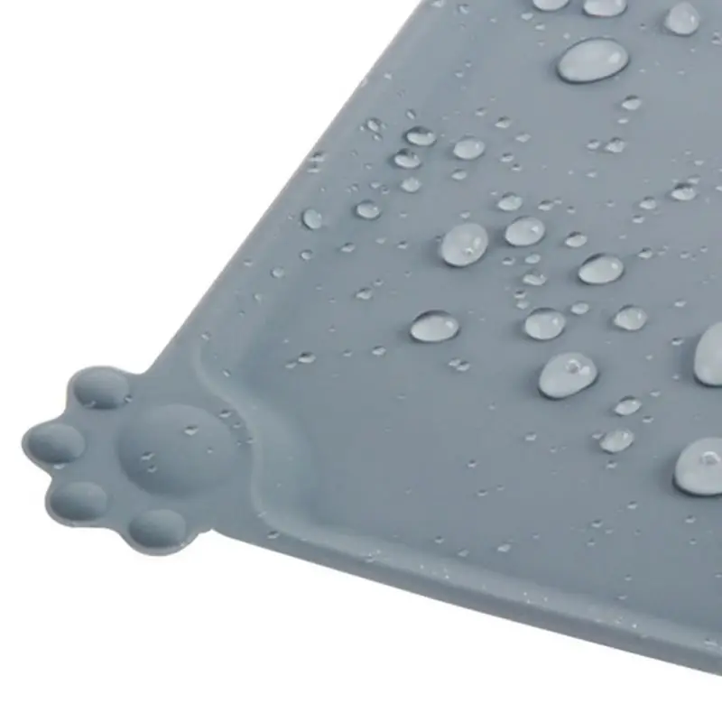 Водонепроницаемый коврик для собак кошек сплошной цвет силиконовый еды домашних