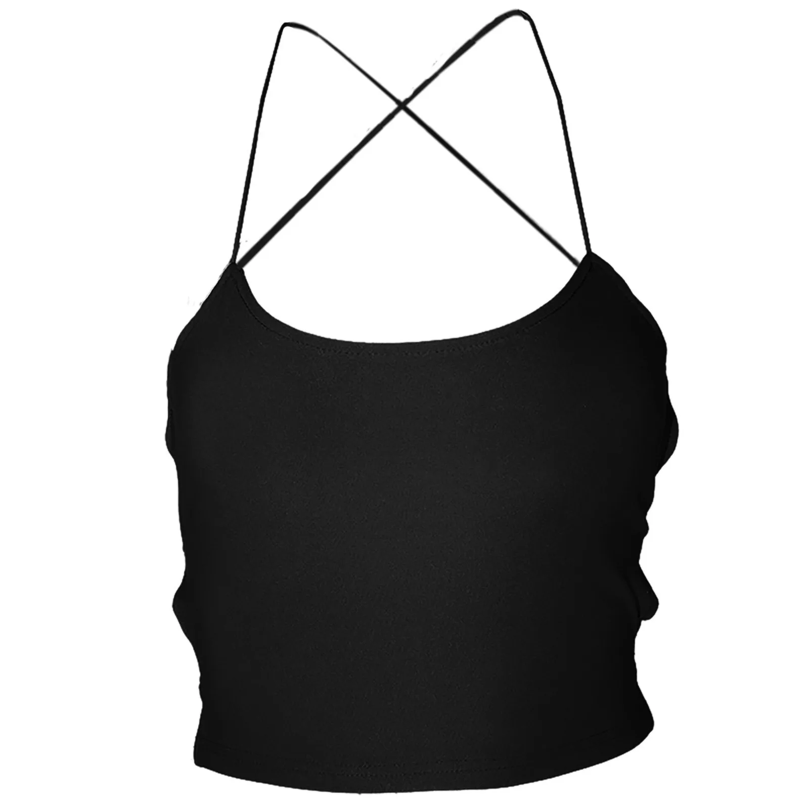 

Women's Solid Colour Lace Splicing Camisole Bodysuit Sexy Open Neck Tank Top Stitching Sling Tube Top Close-fitting Nude Vest