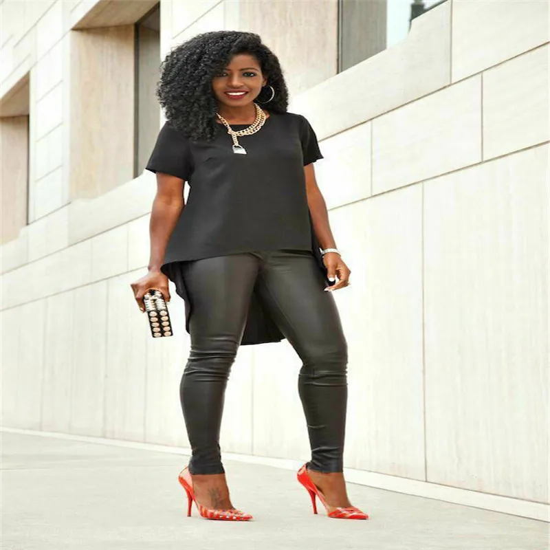 Женская шифоновая футболка с круглым вырезом Повседневная летняя Однотонная