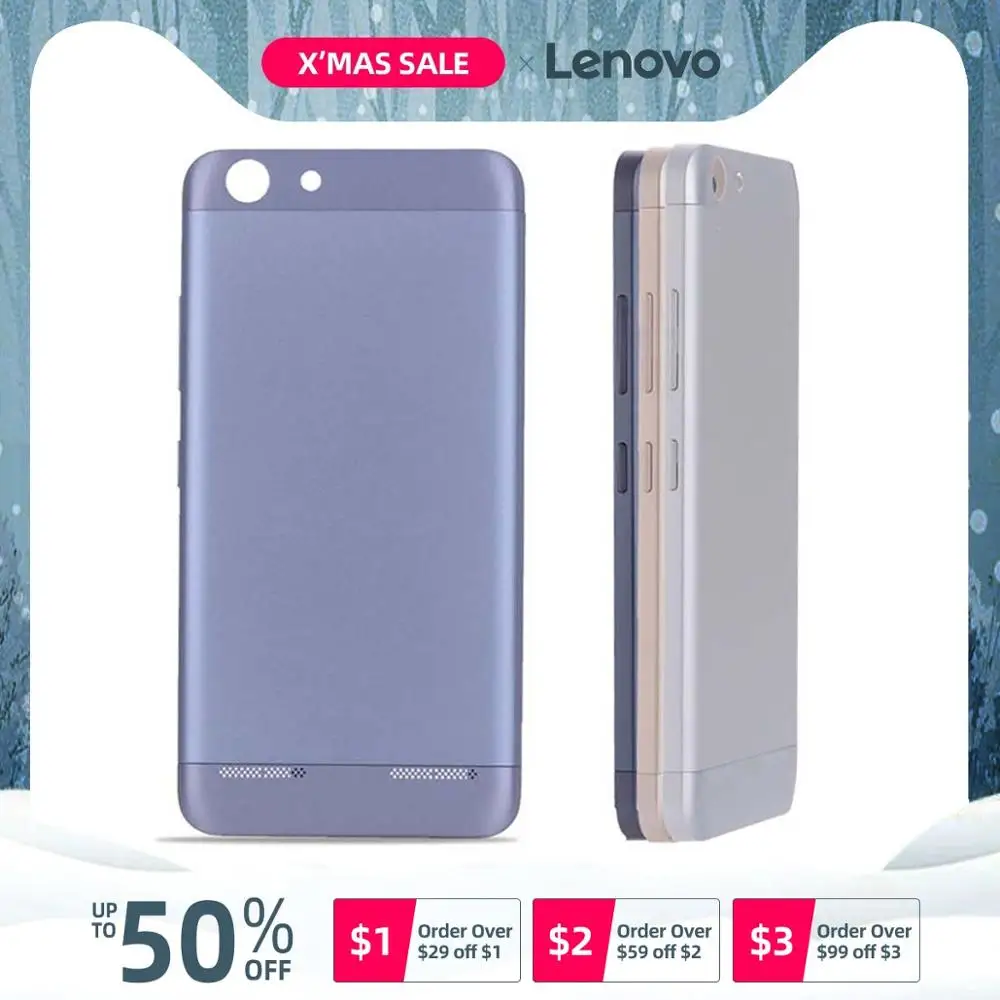Задняя крышка для Lenovo K5 Plus на батарею золотой