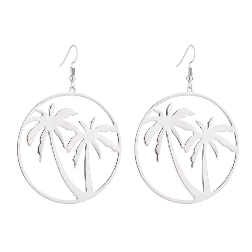 Серьги в стиле бохо ретро металл геометрические кокосовое дерево полые