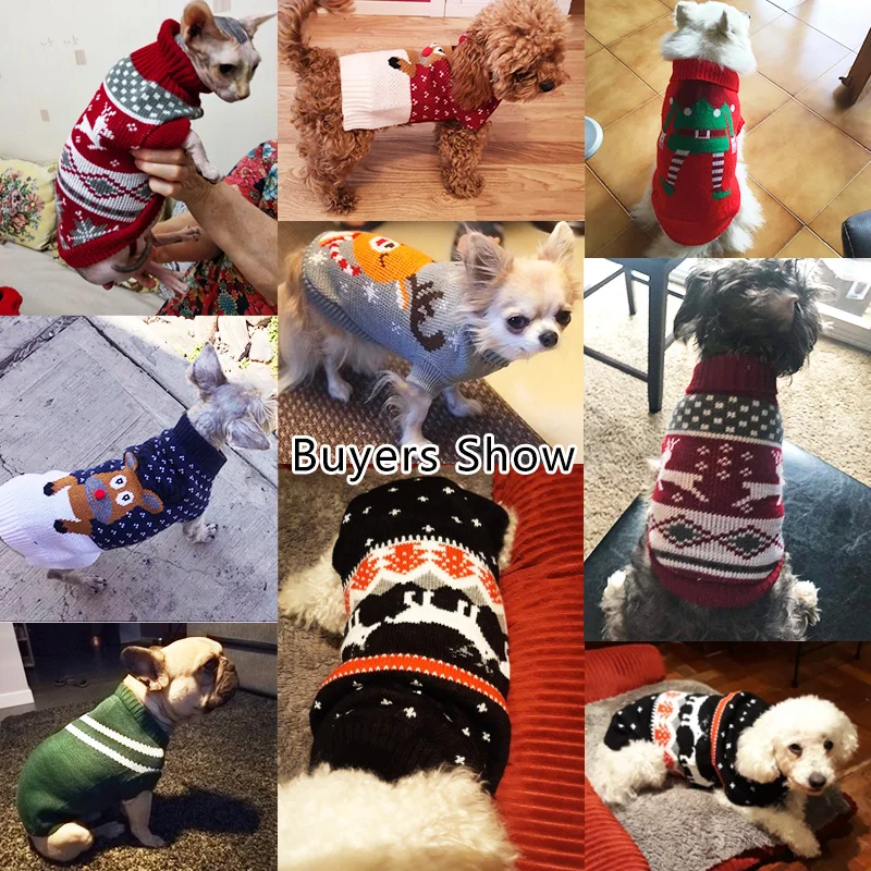 Pet Cat Sweater Clothes For Small Dog Christmas Cats Coat Halloween Warm Jacket Knitting Costume 35 |