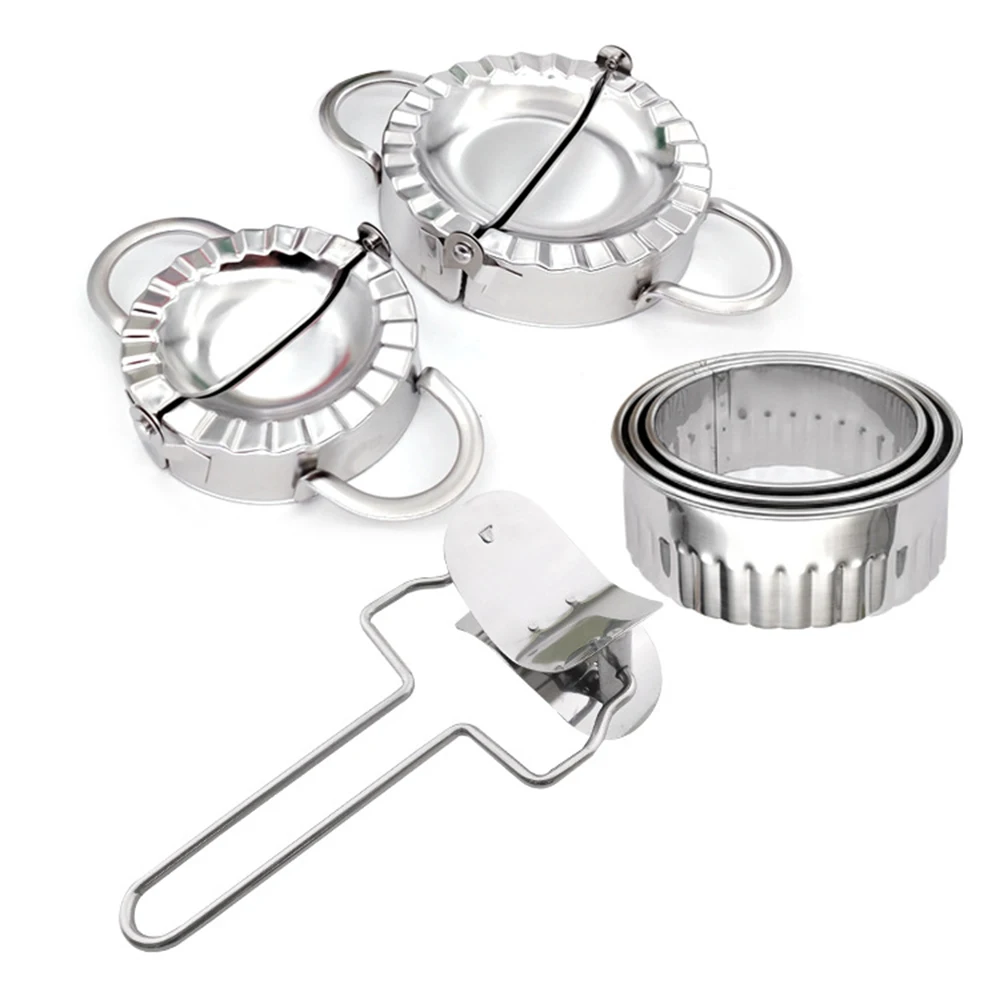 

6Pcs/Set Dumpling Mold Stainless Steel Dough Presser Maker Cutter Tools Set Chinese Food Jiaozi Maker Mould Kitchen Accessories