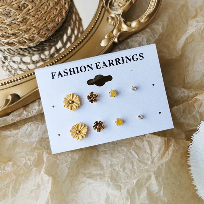 Эстетические летние милые серьги с маленькими цветами маленькие трехмерные