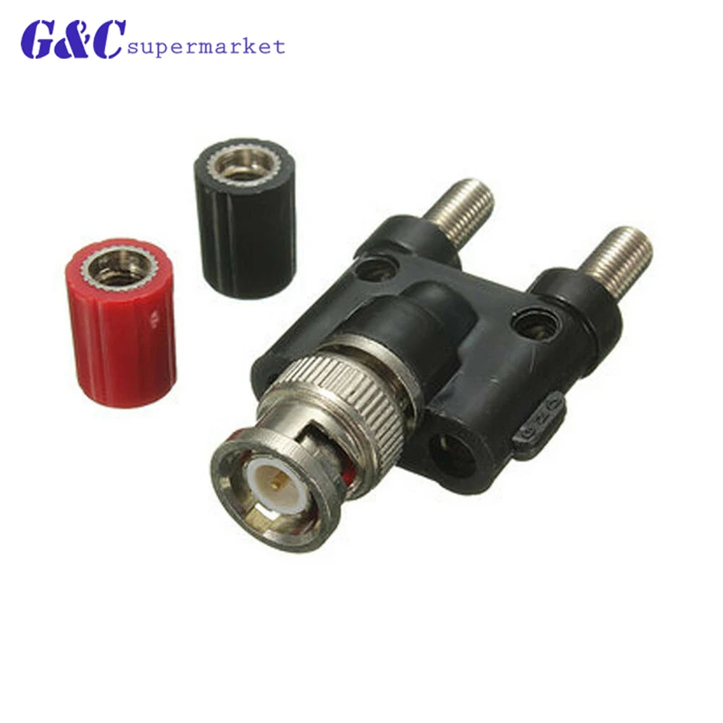 1Pcs Adapter 4mm Banana Plug BNC Female Jack To Two Dual Male Connector Plug-in Type |