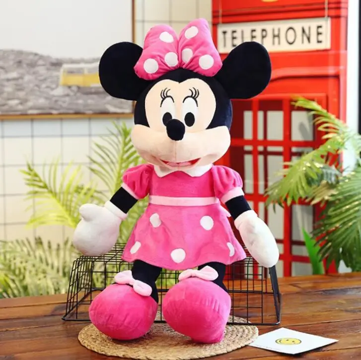 red pink Minnie Лидер продаж большие размеры 40-50 см Высокое качество мягкая детская пижама с Микки Маусом и Минни-Маус плюшевая игрушка в виде мыши куклы подарки на свадьбу, день рождения для малышей детские, для малышей - Цвет: red pink Minnie