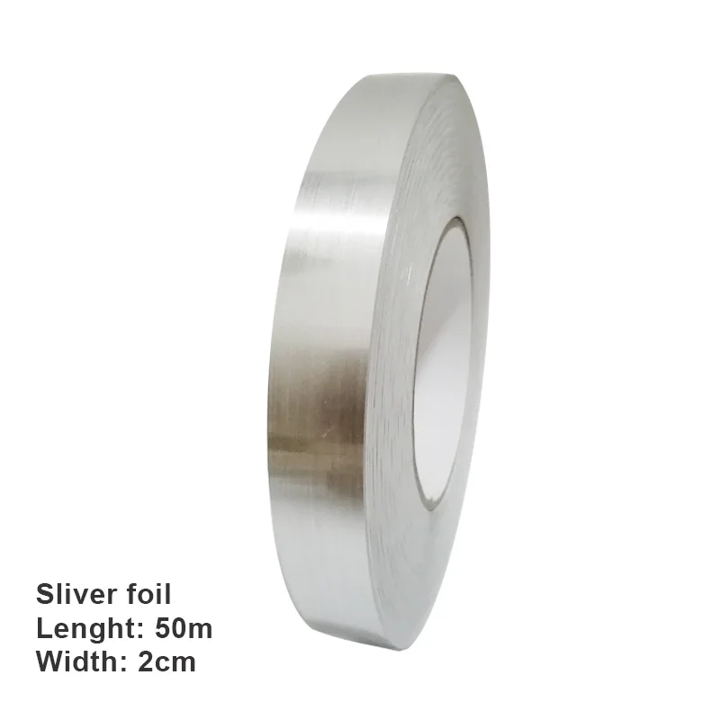 Sliver foil 2cm ITNEX 50 метров аксессуары для ванной комнаты наборы стены уплотнительная лента Водонепроницаемый зазор уплотнительная лента полоса клейкая напольная плитка украшение дома - Цвет: Sliver foil 2cm