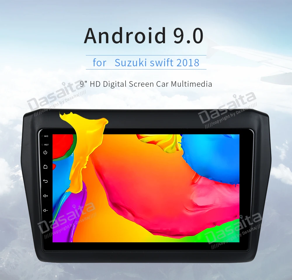 Dasaita " Android 9,0 автомобильное радио для Suzuki Swift мультимедиа 4G 32G Восьмиядерный Встроенный Bluetooth gps сплит-экран