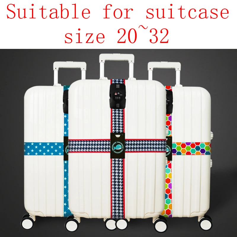 

RHXFXTL Luggage Three digits password Cross belt adjustable Suitcase band Safety Bundle Luggage rope Straps travel accessorie