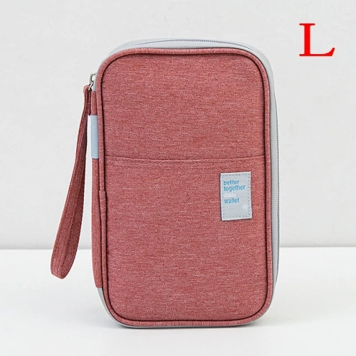 L light pink Модная Мужская и Женская дорожная Обложка для паспорта, кошелек для карт, кредитный держатель для карт, посылка для удостоверения личности, Мужская многофункциональная сумка для хранения - Цвет: L light pink