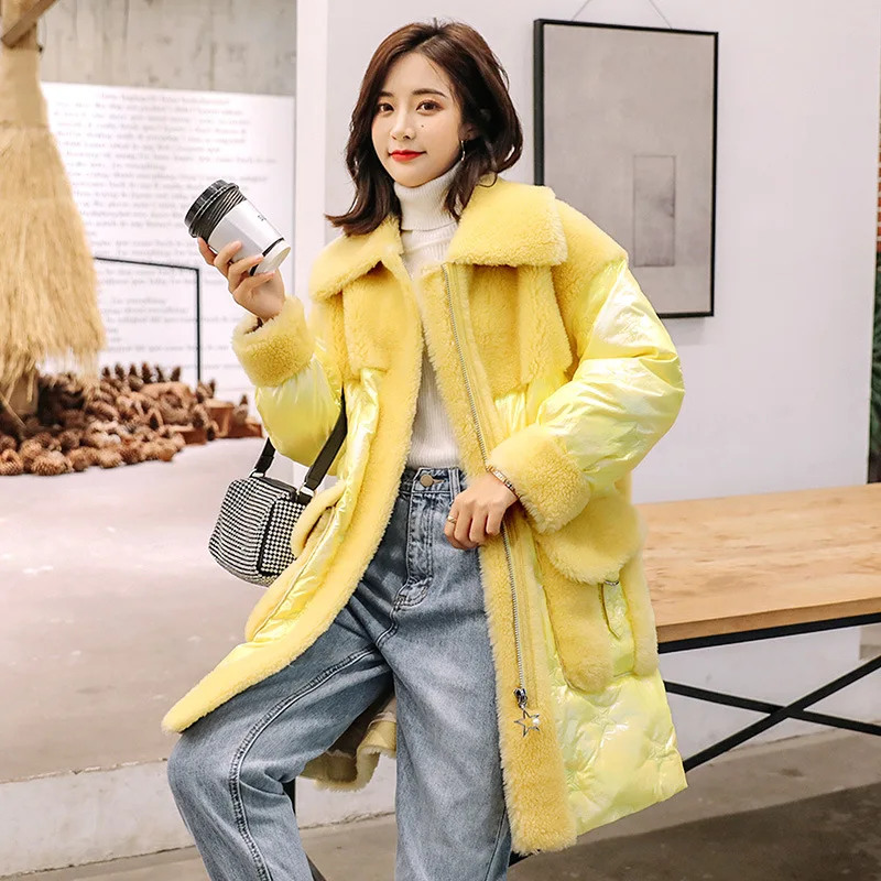 

JCHB 2021 Women's Real Fur Coat 100% Wool Female Jacket Autumn Winter Down Jackets Korean Fashion Clothes Mujeres Abrigos Pph19