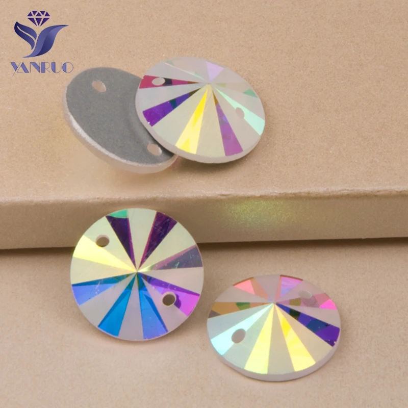 YANRUO 2004MTH матовые кристаллы AB круглые блестящие хрустальные Прошитые отверстия
