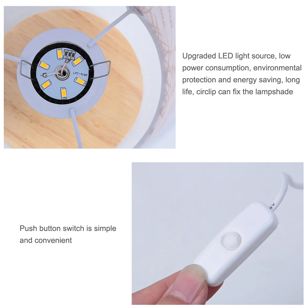 

Stylish Pastoral Bedside Lamp Decorate Ambient Light Concise Simplicity Wheat Ears Illumination Night Light