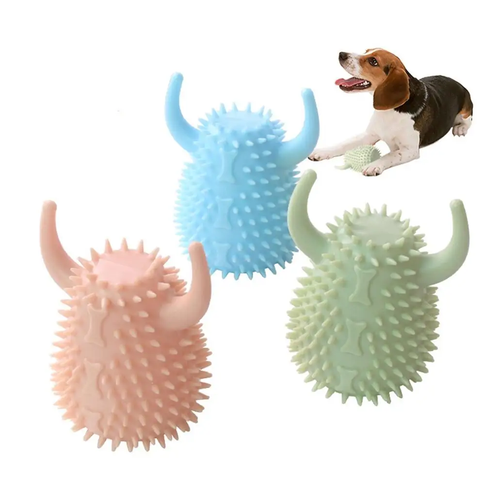 

Dog Cleaning Teeth Molar Toy Bite Resistant Pet Chew Squeaky Toys Durable Puppy Dogs Interactive Training Hedgehog Ball