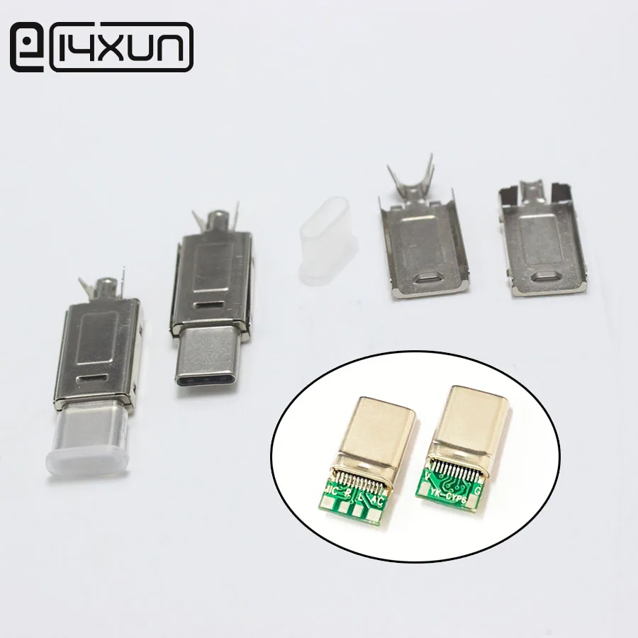 2 комплекта 6P Type-C usb штекер с микрофоном аудио Музыка Сделай сам ремонт USBC