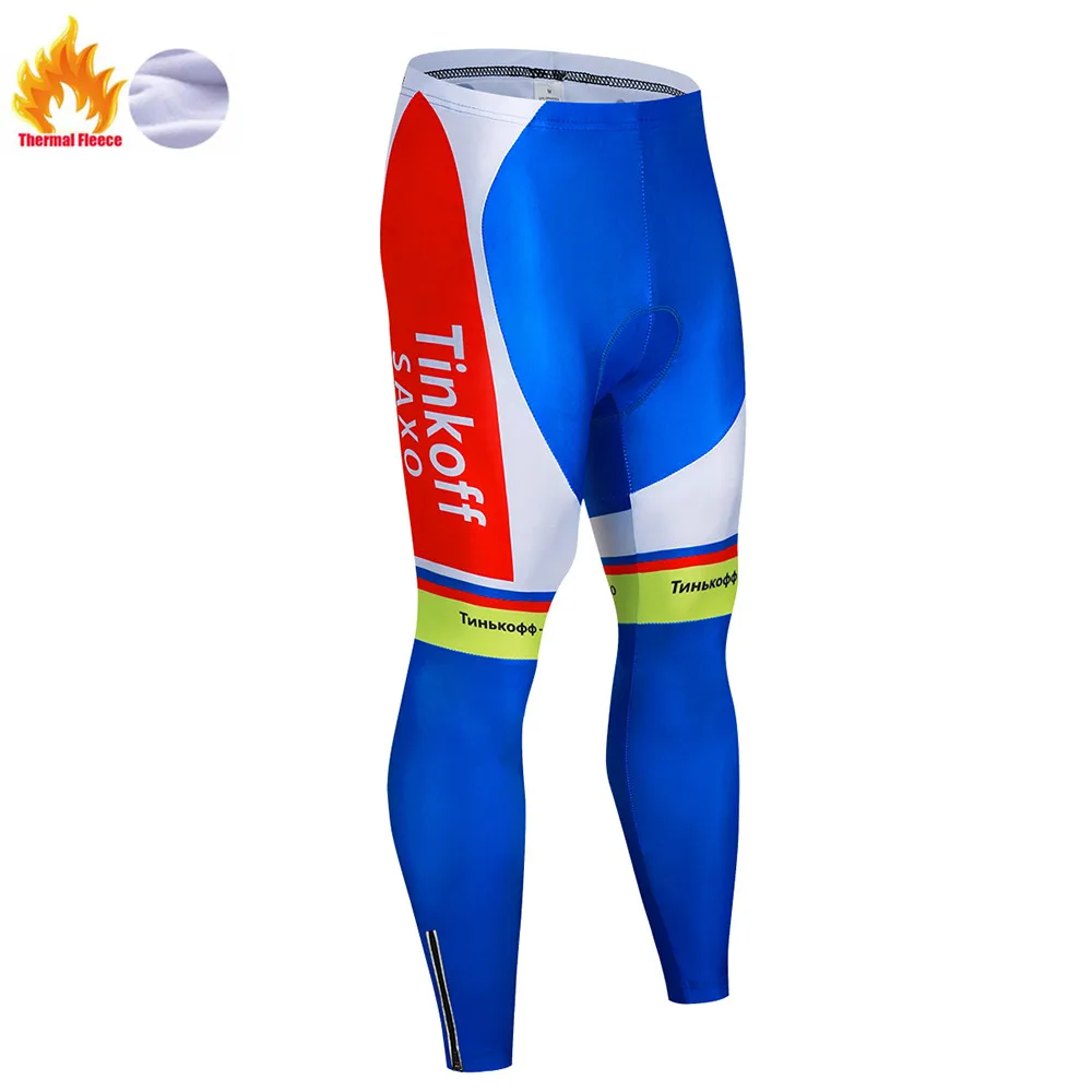 Winter pants Новинка, мужские теплые флисовые зимние велотренажеры от Tinkoff, комплекты колготок, спортивные велосипедные комплекты, одежда для велоспорта - Цвет: Winter pants