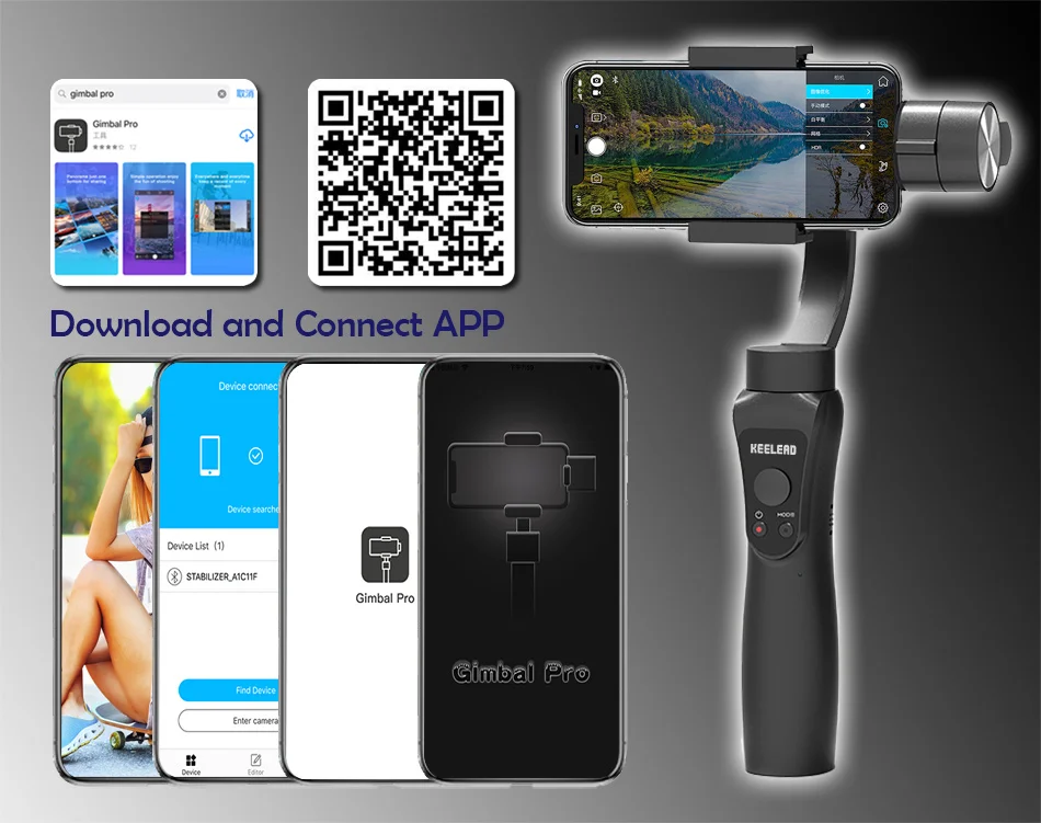 KEELEAD 3-осевой ручной шарнирный стабилизатор для камеры GoPro w/фокус Pull& Zoom для iPhone Xs Max Xr X 8 плюс 7 6 Plus SE samsung экшн Камера