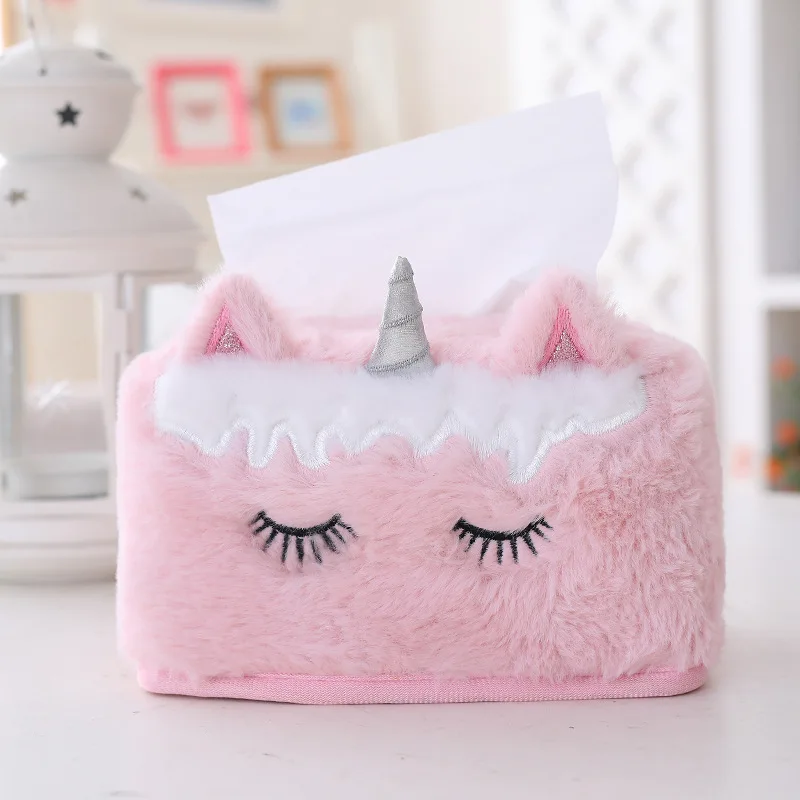 Украшение для вечеринки в виде единорога плюшевая коробка салфеток украшения