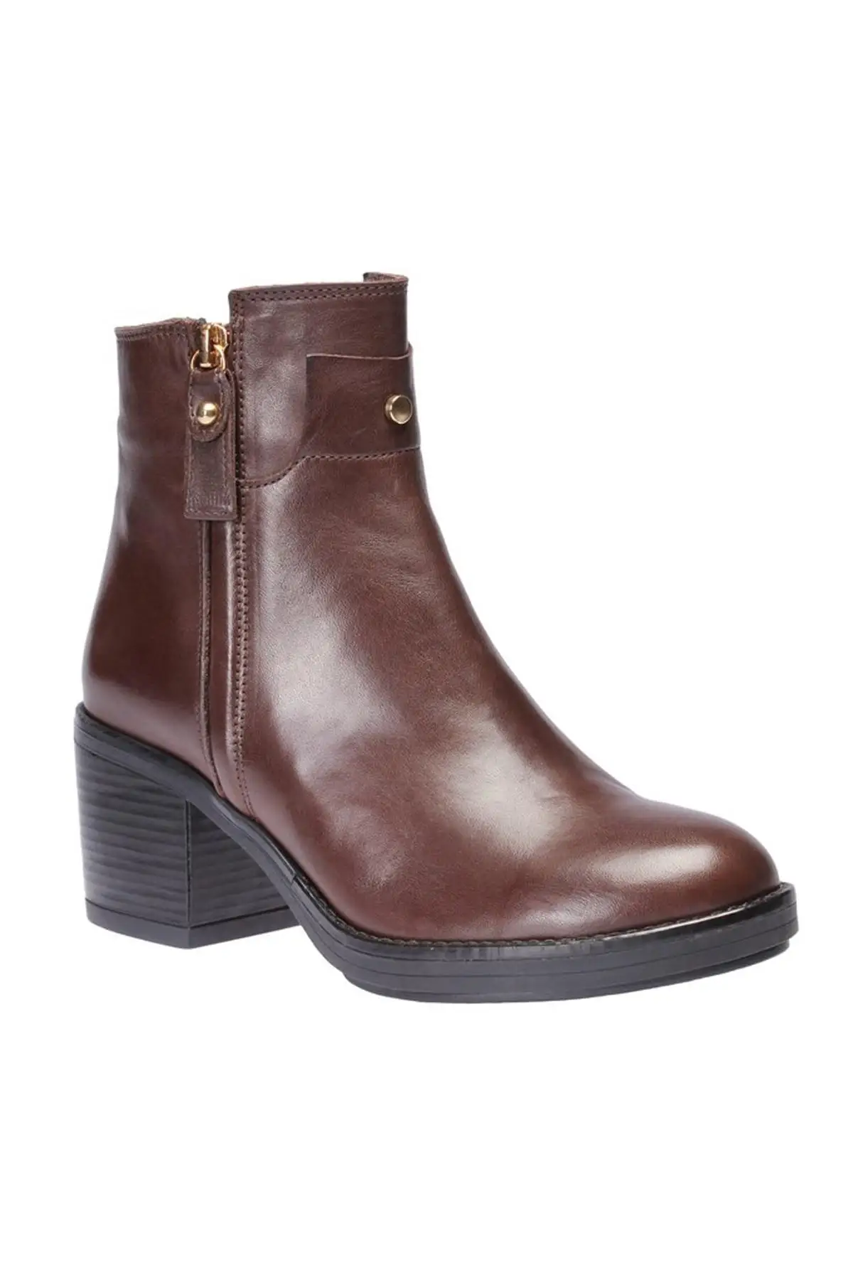 Женские ботинки из натуральной кожи с жемчугом цвет коричневый коллекция 120130000101