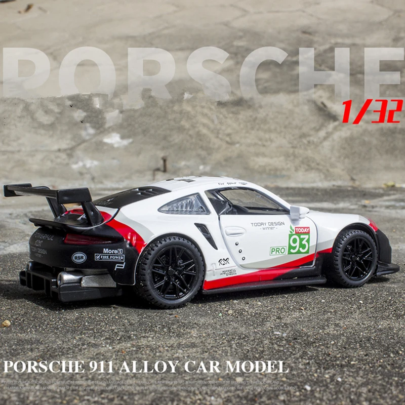 Модель гоночного автомобиля 1:32 Porsche 911 RSR из сплава Литые и игрушечные автомобили