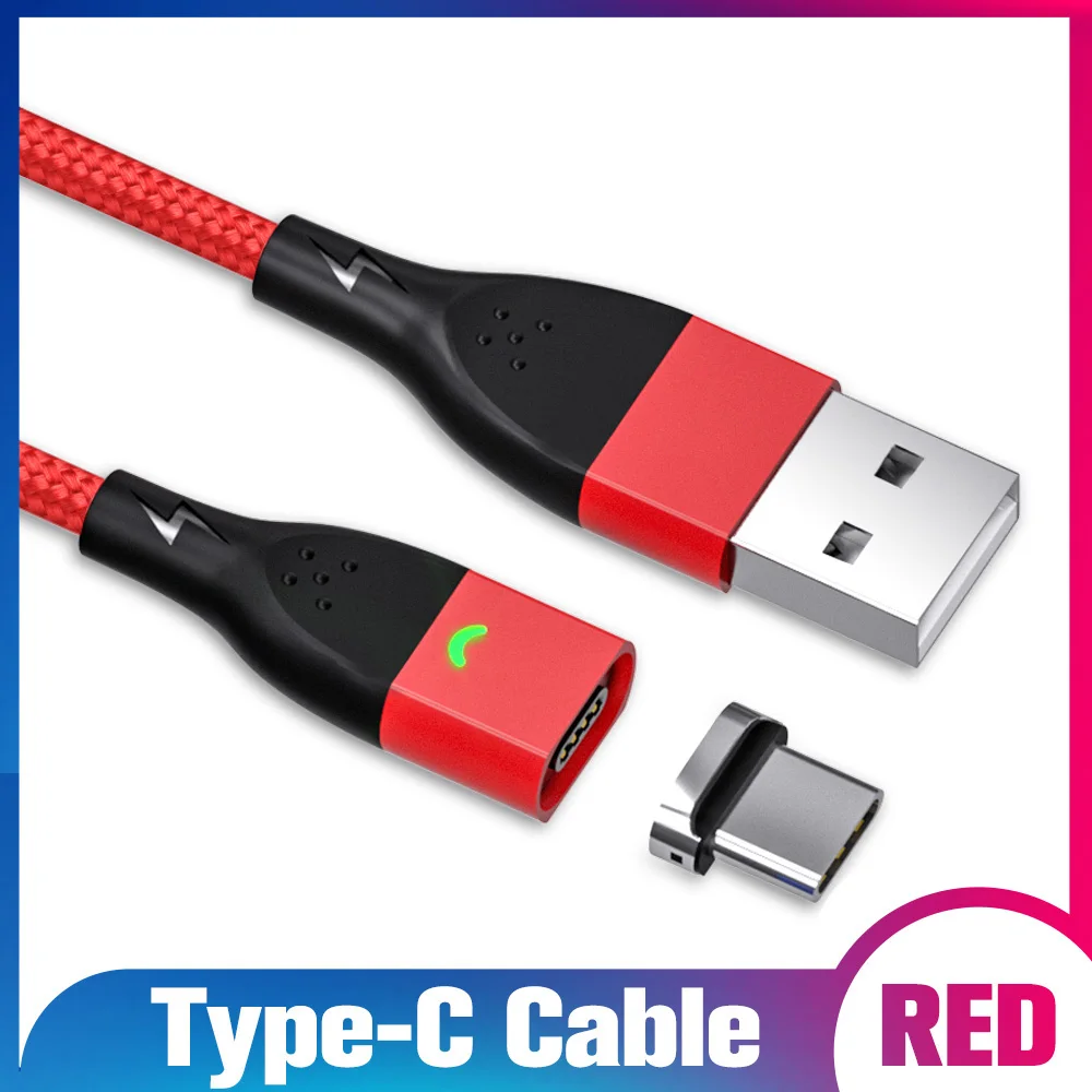 Type C Red cable GUUGEI Магнитный usb-кабель для передачи данных type C адаптер Micro кабель Быстрая зарядка для Android type-C провод USB-C Microusb Быстрая зарядка - Цвет: Type C Red cable