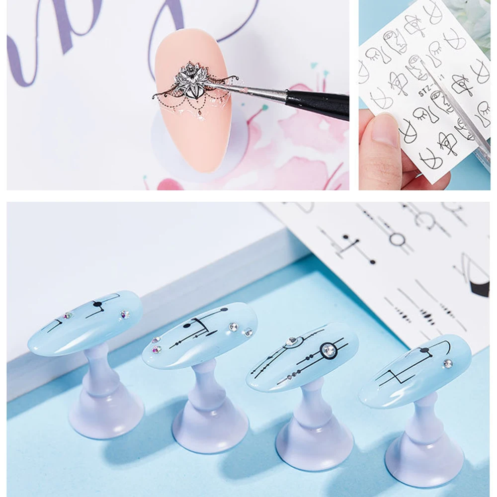 1 лист линейный узор водяной знак переводная наклейка инструмент для маникюра