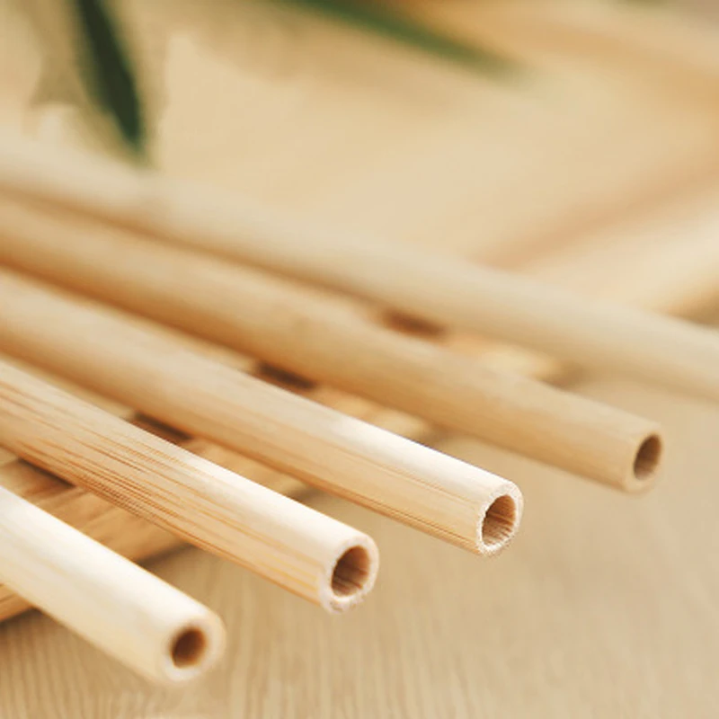 

12pcs/set Bamboo Drinking Straws With Clean Brush Reusable Eco-Friendly Party Kitchen Straws Drop Shipping Wholesale