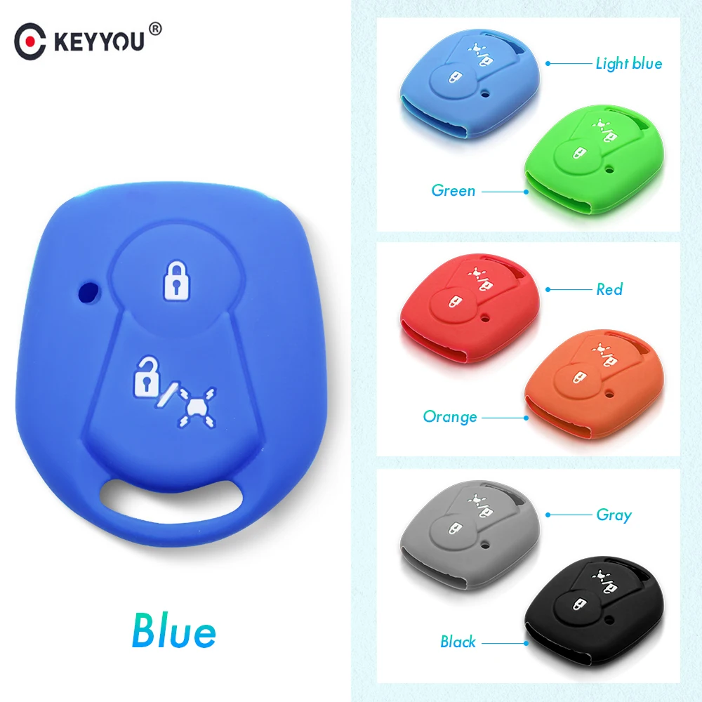 Силиконовый чехол для автомобильного ключа KEYYOU Ssangyong Actyon Kyron Rexton с 2 кнопками