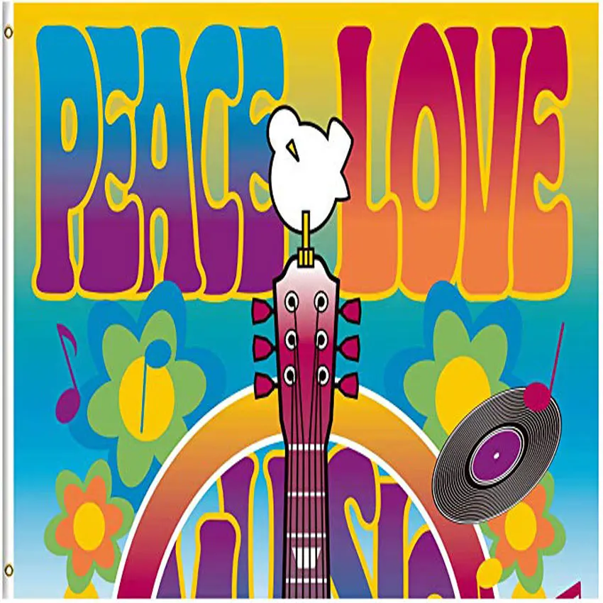 ShineSnow Peace Love гитара в виде символа Dove Woodstock Music and Art Fair 3x5 футов флаг полиэстер