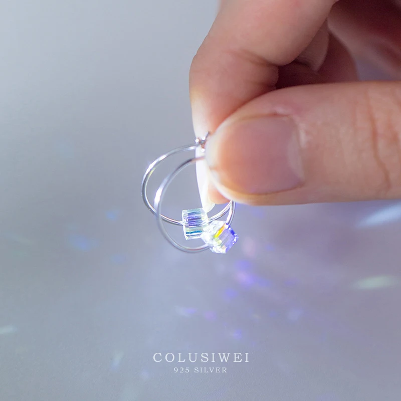 Colusiwei Классические Аутентичные 100% стерлингового серебра 925 пробы квадратный