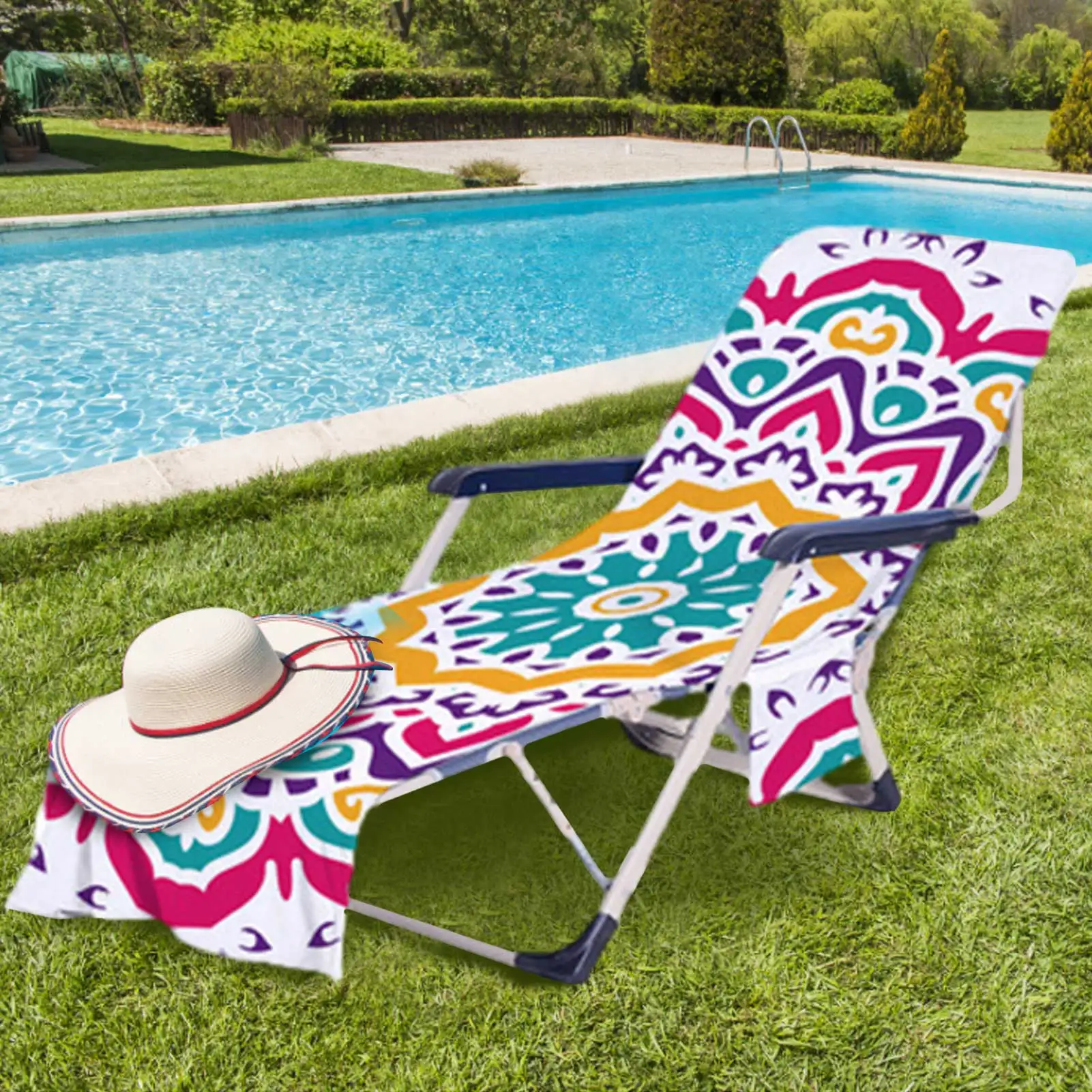

Beach Lounge Chair Cover Towel Summer Cool Bed Garden Beach Towel Sunbath Lazy Lounger Chair Mat 2021 Sun Lounger Mate