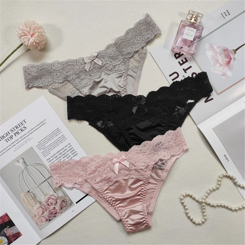 

Sexy Lace Ladies Underwear Lace V-Waist Sexy and Charming Elegant Briefs Lace Hollow Comfortable Breathable Seamless Briefs
